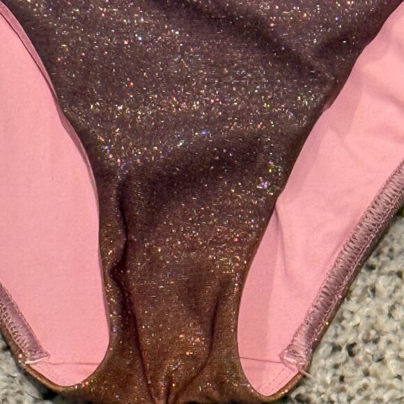 Zimmerman | Golden Metallic Bandeau Belted Swimsuit | Ombrè | Size: 8-10 - Picture 14 of 16